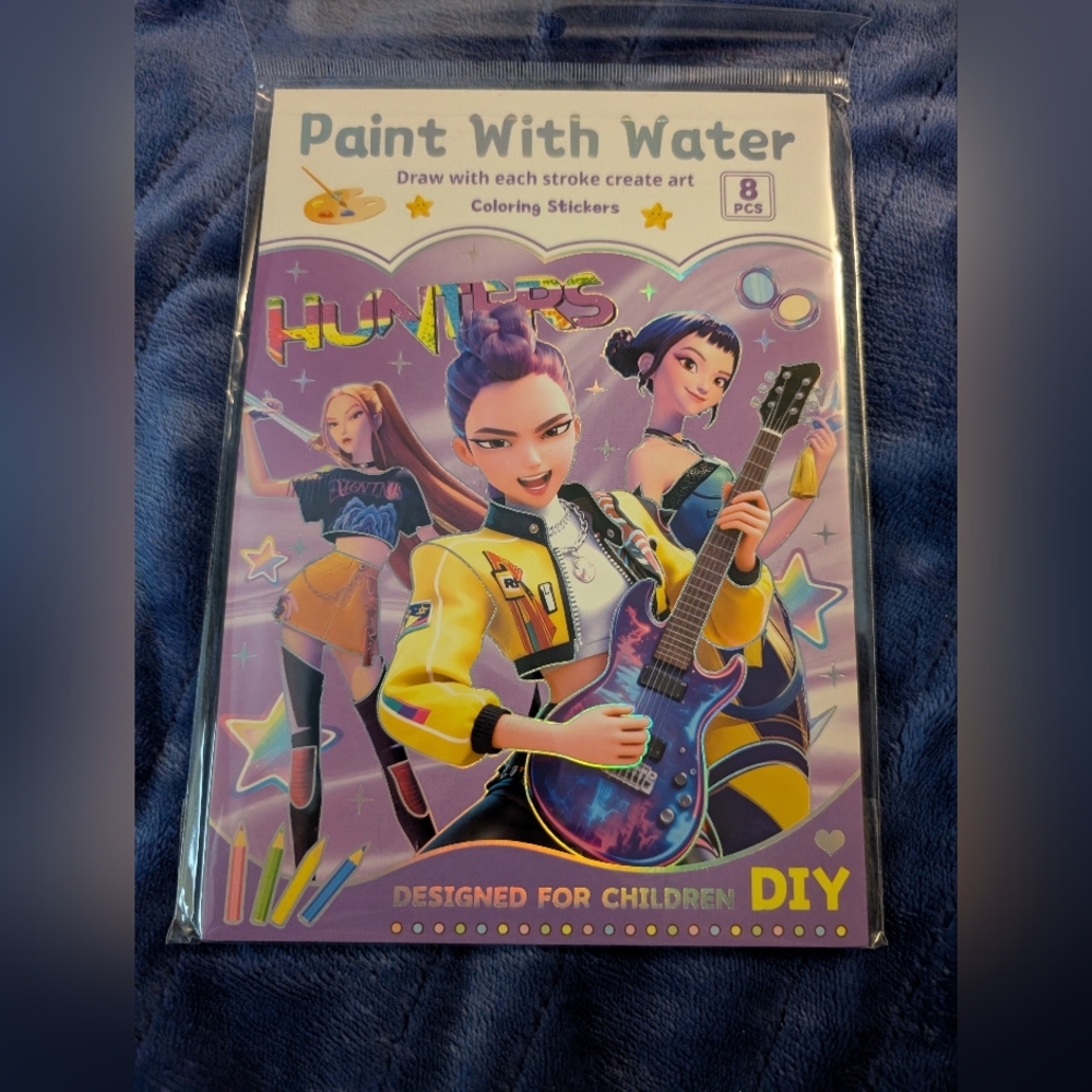 New K-pop Demon Hunters Paint With Water Coloring Stickers